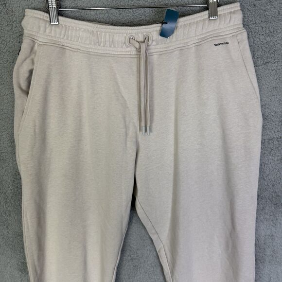 S Tommy John Pants Mens L Beige Lounge Jogger Pockets French Terry Drawstring - Picture 2 of 11
